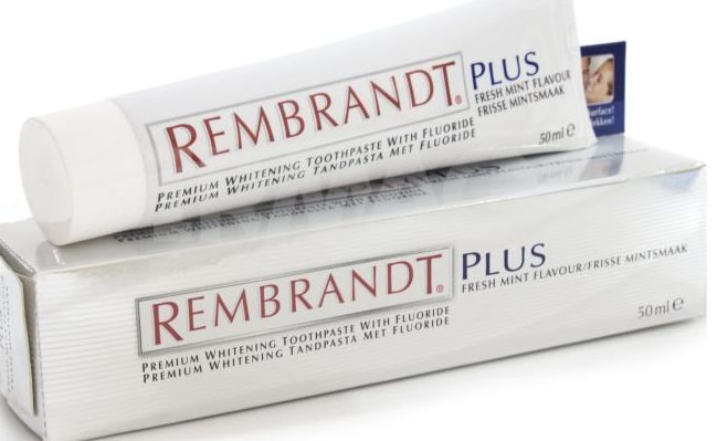 Rembrandt-e1541968752143 Рейтинг ТОП 7 лучших отбеливающих зубных паст: плюсы и минусы, характеристики, отзывы, цены%obz